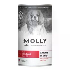 Molly Kuzu Etli Jöle İçinde Parca Etli 400 Gr Köpek Konservesi