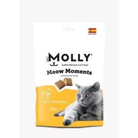 Molly Meow Moments Anti-Hairball Tüy Yumağı Kontrolü İçin 60 gr Kedi Ödül Maması