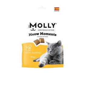 Molly Meow Moments Anti-Hairball Tüy Yumağı Kontrolü İçin 60 gr Kedi Ödül Maması