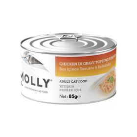Molly Sos İçinde Tavuklu ve Balkabaklı Yetişkin 85 gr Kedi Konservesi