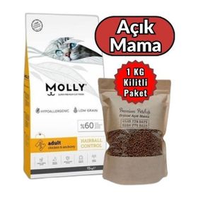 Molly Tavuklu Hairball Açık 1 kg Yetişkin Kedi Maması