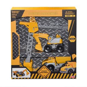 Molmo Oyuncak ML447 Power Machines Vinç Damperli Kamyon ve Kepçe İnşaat Seti