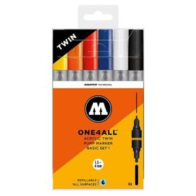 Molotow 200.850 One 4 All Akrilik 1.5-4 mm 6'lı Basic Çift Uçlu Marker Kalem