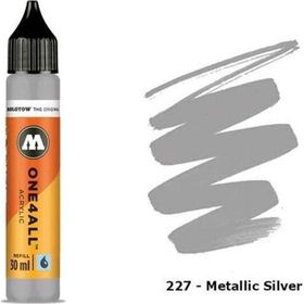 Molotow One4All 30 ml Metallic Silver 227 Akrilik Refill