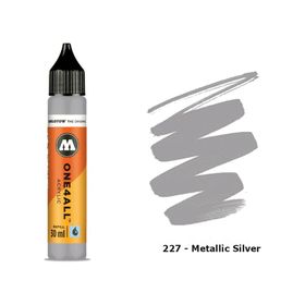 Molotow One4All 30 ml Metallic Silver 227 Akrilik Refill