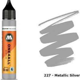 Molotow One4All 30 ml Metallic Silver 227 Akrilik Refill