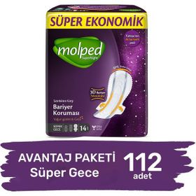 Molped 112 Adet Süper Gece Avantaj Paket Superninght Hijyenik Ped