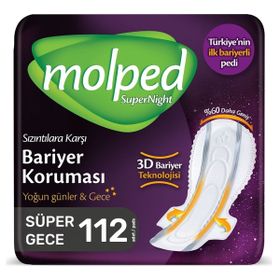 Molped 112 Adet Süper Gece Avantaj Paket Superninght Hijyenik Ped