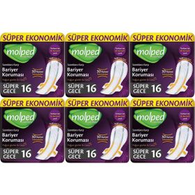 Molped 16x6'lı Gece Supernight Hijyenik Ped