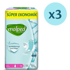 Molped 3x18 Adet Extra Hijyen Uzun Süper Ekonomik Ped