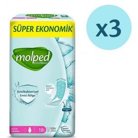 Molped 3x18 Adet Extra Hijyen Uzun Süper Ekonomik Ped