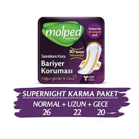 Molped 68 Adet Süpernight Hijyenik Ped Karma Paketi