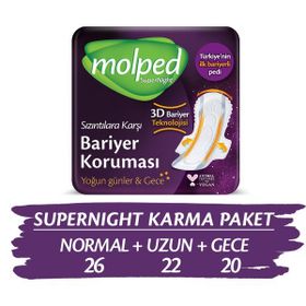 Molped 68 Adet Süpernight Hijyenik Ped Karma Paketi