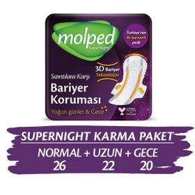 Molped 68 Adet Süpernight Hijyenik Ped Karma Paketi