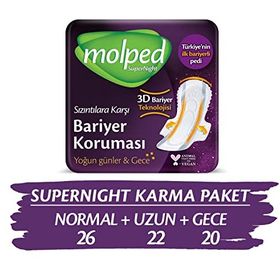 Molped 68 Adet Süpernight Hijyenik Ped Karma Paketi