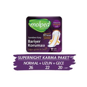 Molped 68 Adet Süpernight Hijyenik Ped Karma Paketi