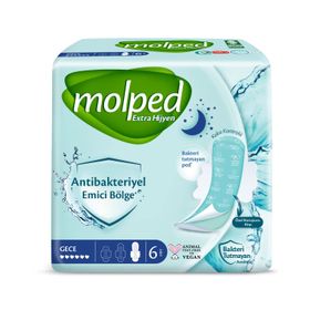 Molped Antibakteriyel 6 Adet Ultra Gece Ped
