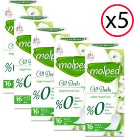 Molped Cilt Dostu Pure&Soft İnce 16x5 80 Adet Günlük Ped