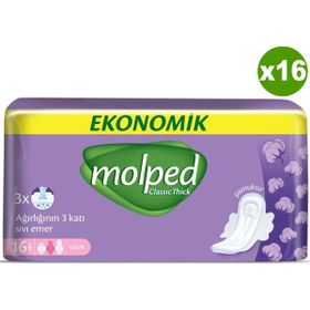 Molped Classic Thick Ekonomik Uzun 16x16'lı Ped