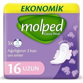 Molped Classic Thick Hijyenik Ped Uzun 16 Adet