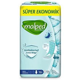 Molped Extra Hijyen Antibakteriyel Gece 16 Adet Ped