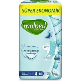 Molped Extra Hijyen Antibakteriyel Gece 4X 16 Adet Hijyenik Ped