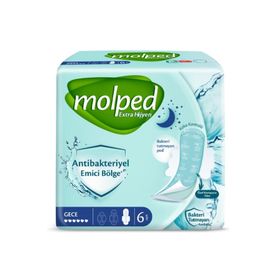 Molped Extra Hijyen Gece 6'lı Antibakteriyel Ped