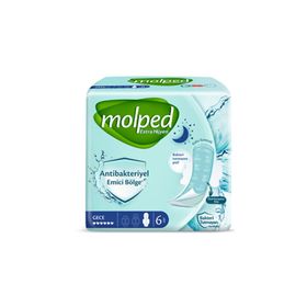 Molped Extra Hijyen Gece 6'lı Antibakteriyel Ped