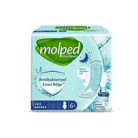 Molped Extra Hijyen Gece 6'lı Antibakteriyel Ped