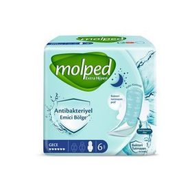 Molped Extra Hijyen Gece 6'lı Antibakteriyel Ped