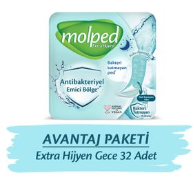 Molped Extra Hijyen Gece Avantaj Paketi 32 Adet Hijyenik Ped