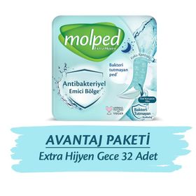 Molped Extra Hijyen Gece Avantaj Paketi 32 Adet Hijyenik Ped