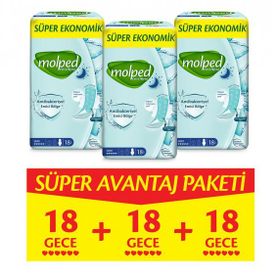 Molped Extra Hijyen Gece Süper Avantaj Paketi 48 Adet Hijyenik Ped