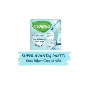 Molped Extra Hijyen Gece Süper Avantaj Paketi 48 Adet Hijyenik Ped