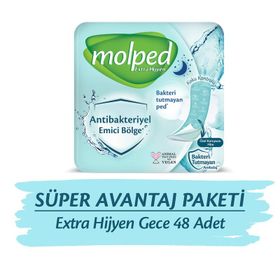 Molped Extra Hijyen Gece Süper Avantaj Paketi 48 Adet Ped