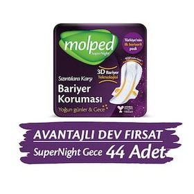 Molped Gece 44 Adet Super Night Hijyenik Ped