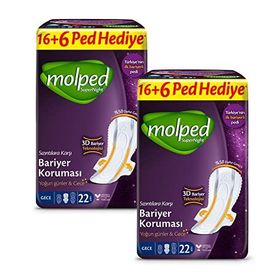 Molped Gece 44 Adet Super Night Hijyenik Ped