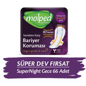 Molped Gece 66 Adet Super Night Hijyenik Ped
