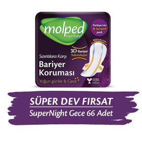 Molped Gece 66 Adet Super Night Hijyenik Ped