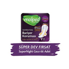 Molped Gece 66 Adet Super Night Hijyenik Ped