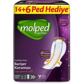 Molped Gece Super Night Uzun 20 Adet Hijyenik Ped