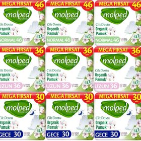 Molped Pure Soft 138 Adet Normal + 108 Adet Uzun + 90 Adet Gece Hijyenik Ped