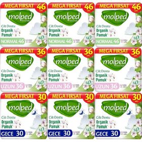 Molped Pure Soft 138 Adet Normal + 108 Adet Uzun + 90 Adet Gece Hijyenik Ped