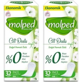 Molped Pure Soft 2x32 Adet İnce Günlük Ped