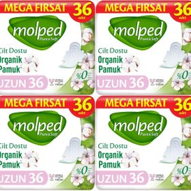 Molped Pure & Soft 4'lü 144 Adet Uzun Ultra Hijyenik Ped