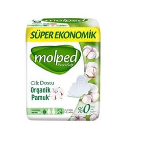 Molped Pure Soft Cilt Dostu Organik Pamuk Normal Ultra 24 Adet Ped
