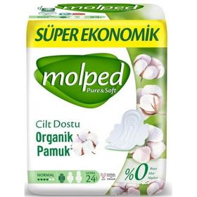 Molped Pure Soft Cilt Dostu Organik Pamuk Normal Ultra 24 Adet Ped