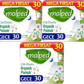 Molped Pure Soft Gece 3x30 Adet Hijyenik Ped