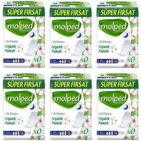 Molped Pure Soft Gece 6x18 Adet Hijyenik Ped