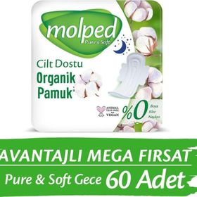 Molped Pure Soft Gece Avantajlı 2x30 Adet Hijyenik Ped